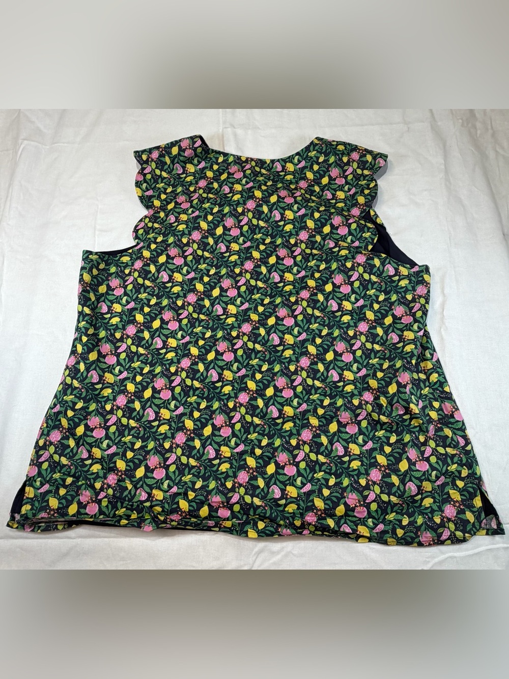 1901 Floral Ruffle Cap-Sleeve Top - Picture 2 of 7